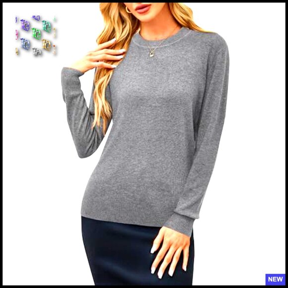 Wool Blend Crew Neck Pullover Sweater Classic Loose Fit Fall Winter Layering - Picture 2 of 7